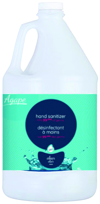 RT DM470 - Agape Hand Sanitizer Clear Gel (Case of 4) 4 L