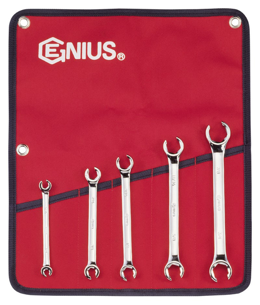 Genius FN-005S - 5 Piece SAE Flare Nut Wrench Set