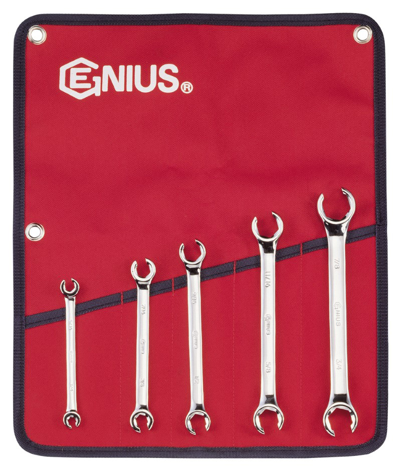 Genius FN-005S - 5 Piece SAE Flare Nut Wrench Set