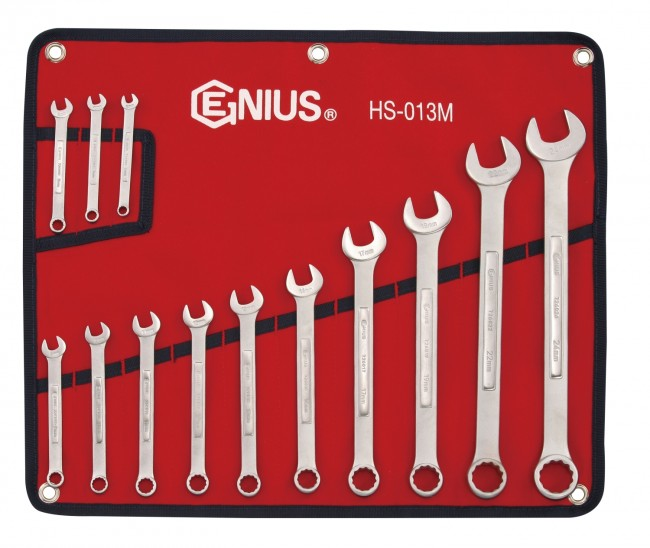 Genius Tools HS-013M - Metric Combination Wrench Set (Matt Finish) (13 pcs)