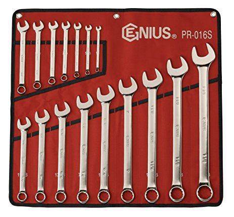 Genius PR-016S - 16 Piece SAE Combination Wrench Set