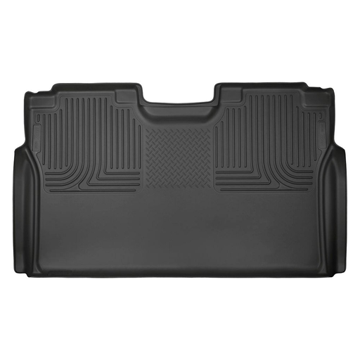 Husky Liners® • 19371 • WeatherBeater • Floor Liners • Black • Second Row • Ford F-150 15-23 (SuperCrew Cab) F-250,350,450 SD 17-23 (Crew Cab)