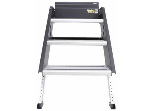 Lippert Components 791573 - SolidStep Manual Fold-Down Steps for 30" to 36" Wide RV Door Frames - Triple - Aluminum