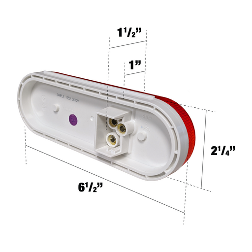 Uni-Bond LED2238-6R - LED Oval S/T/T/P Lamp Red - 6 Diode