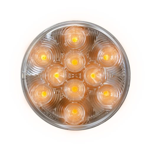 Uni-Bond LED4000CS-10A - LED 4" Round Signal/Park Clear - 10 amber diodes