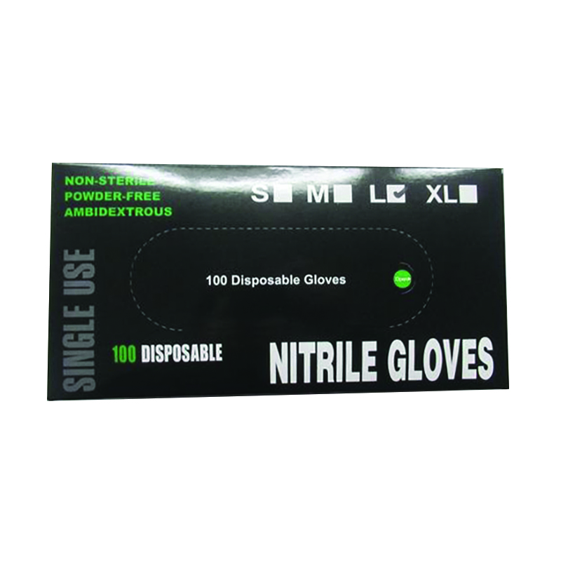 RT JBN100L - Black Nitrile Gloves L (100 per Box)
