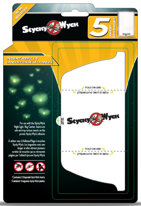 Stycky Wyck ND988 - Replacement Inserts for LED Night Light/UV Bug Catcher (5-pack)