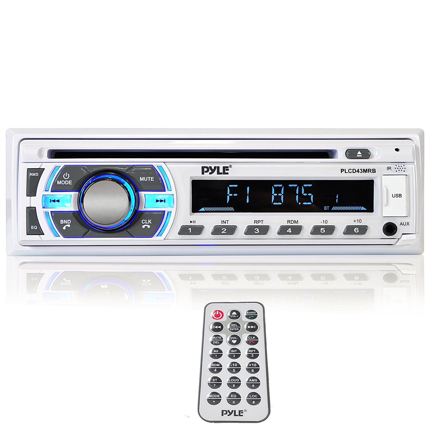 Pyle PLCD43MRB Marine Radio Single DIN CD/MP3/AUX-IN 300W