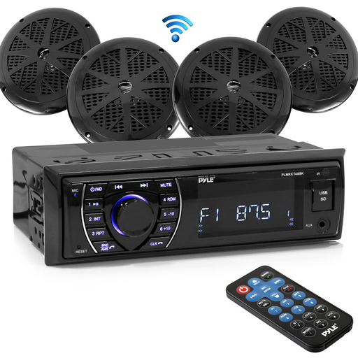 Pyle PLMRKT48BK - Bluetooth Marine Receiver Stereo With 6.5" Waterproof Speaker