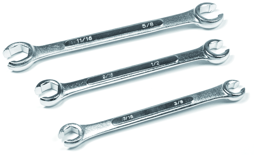 Performance Tools PTW350 - 3 Piece Flare Nut Wrench Set
