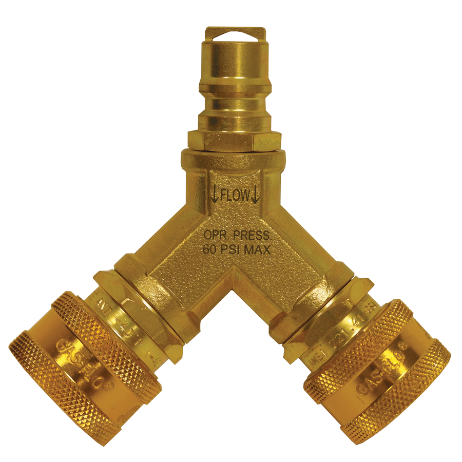 Fairview Fittings QD-GMC6-Y - 3/8 Y Splitter - For Use With Gas-flo Gas Outlets
