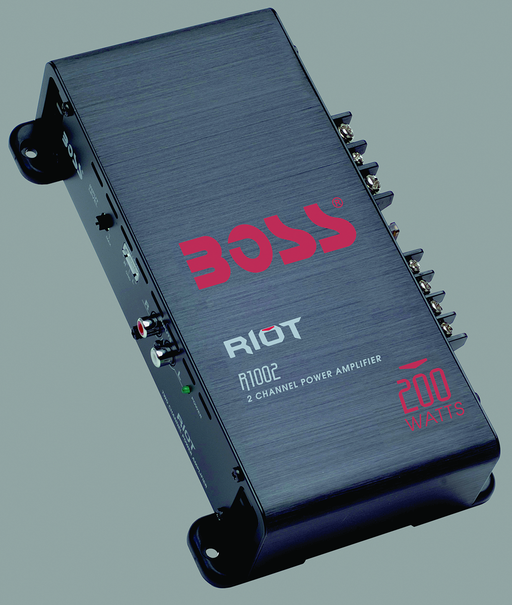 Boss R1002 Riot Amplifier 2 channel Class A/B 200W 5.25"L x 9"W x 2"H