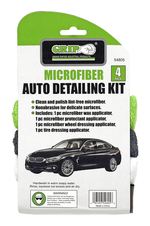 Grip RD54805 - Microfiber Auto Detailing Kit - 4 Pieces