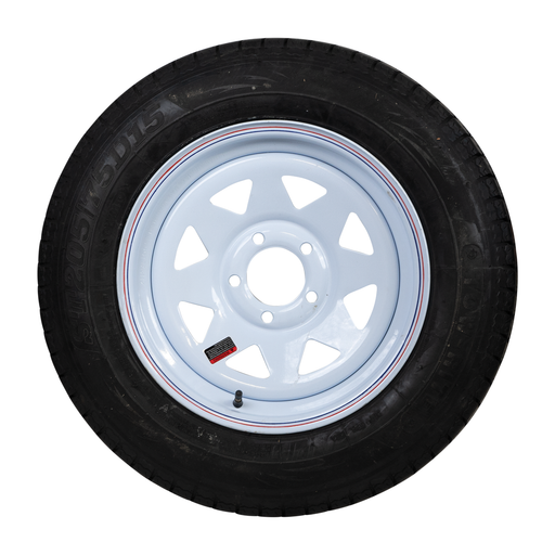 Tow-Rite RDG3736-WS5 - Tire & Rim ST205/75D15 LRC White Spoke 3.19