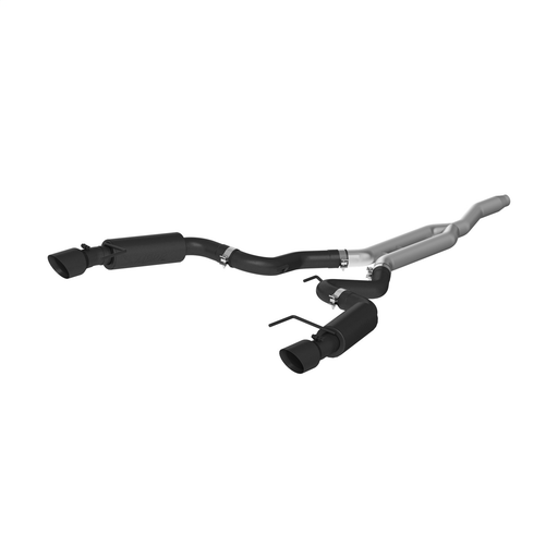MBRP S7275BLK - 3" Cat Back, Dual Split Rear, Race Version, 4.5" tips, Black Coated, 2015 - 2019 Ford Mustang 2.3 EcoBoost - not convertible