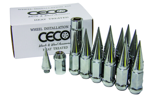Ceco SPIKE4806-6 - (24) CHROME SPIKE NUT 2PC +LOCK 12X1.25 82mm Hauteur 19mm Hex