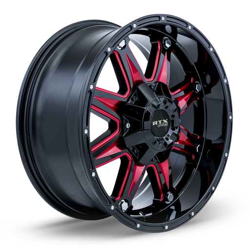 RTX® (Offroad) • 081996 • Spine • Black with Milled Red Spokes • 18x9 6x135/139.7 ET10 CB87.1