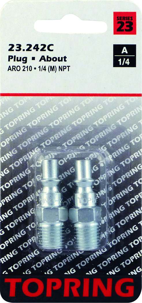 Topring 23-242-500 - 1/4 ARO 210 - Zinc Plated Steel 1/4" M NPT, sold in Pack of 500 (bulk)