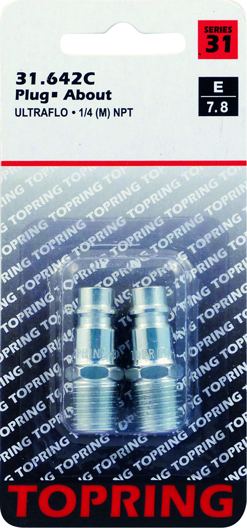 Topring 31-642C - Ultraflo Plug Zinc Plated Steel sold in pack of 2 (carded)