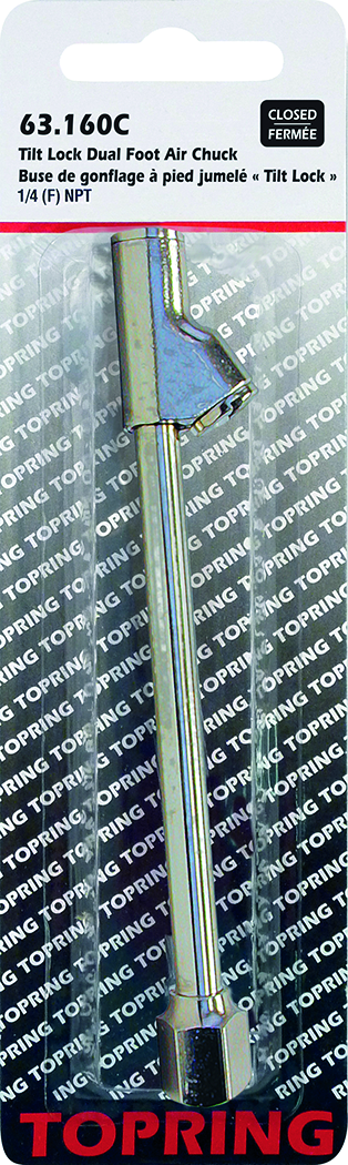 Topring 63-160C - Closed Dual Foot Air Chuck " Tilt Lock" Carded
