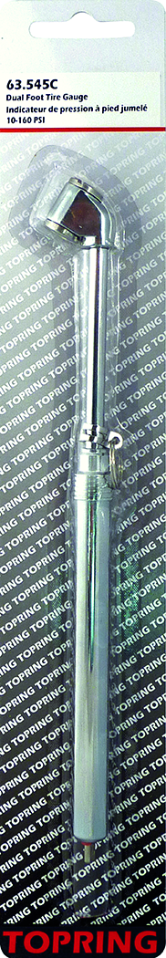 Topring 63-545C - Tire Gauge Dual Foot Nitrogen Compatible (carded)