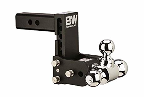 BW TS30048B - Class 4, "Tow & Stow" Adjustable 5" Drop Black Tri-Ball Mount for 3" Receivers