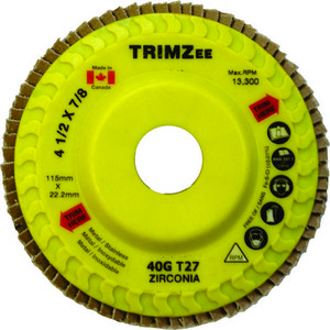 Extreme Abrasives RD39745 - Flap Disc 5" 80G Trimmable - Zarconia