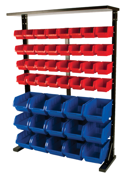 PTW5193 - Storage Metal Rack with 32 small bins & 15 large plastic bins