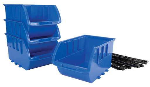 PTW5196 - Set of 4 Large Blue plastic bins