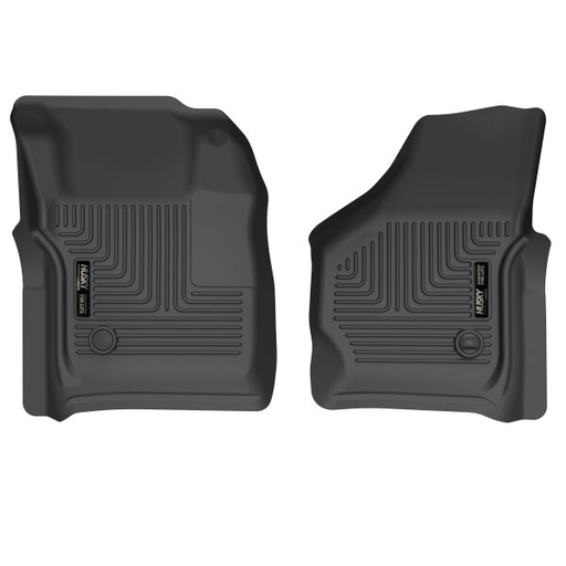 Husky Liners® • 13481 • WeatherBeater • Floor Liners • Black • Front • Ford F-250 Super Duty 99-07 Crew Cab, SuperCrew &amp; Standard Cab without Manual Transfer Case Shifter