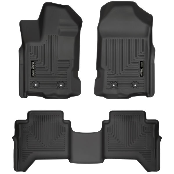 Husky Liners® • 94101 • WeatherBeater • Floor Liners • Black • Front & 2nd row • Ford Ranger 19-22