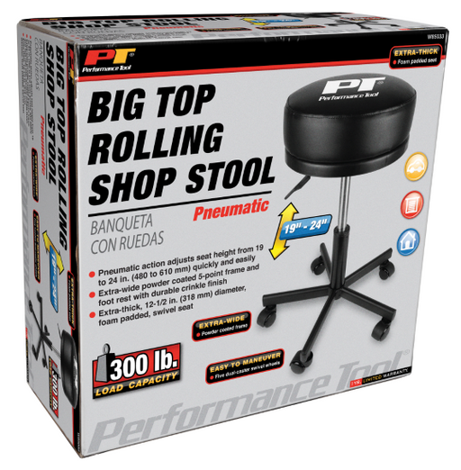 Performance Tools W85033 - Pneumatic Rolling Shop Stool